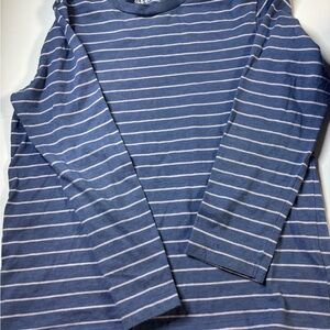 Old Navy Navy and Lavender Striped Long sleeve Shirt/Top Sz M